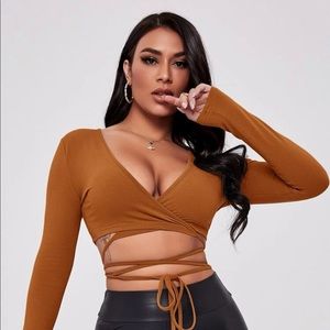 Shein Criss Cross Wrap top